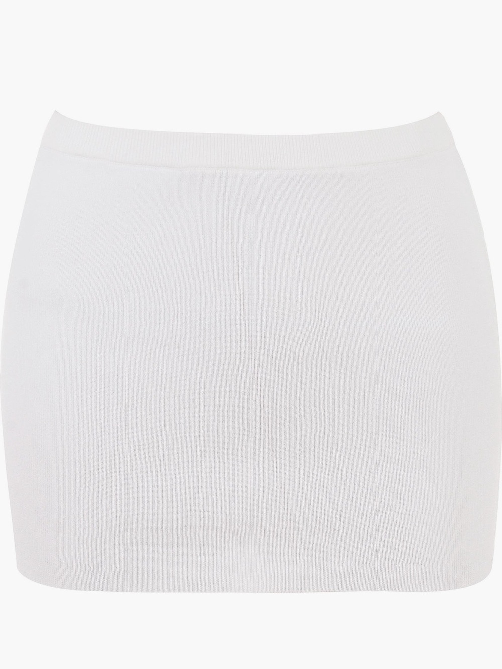 HOUSE OF CB Mariella Classic White Knit Rib Miniskirt - Size Small, NWT